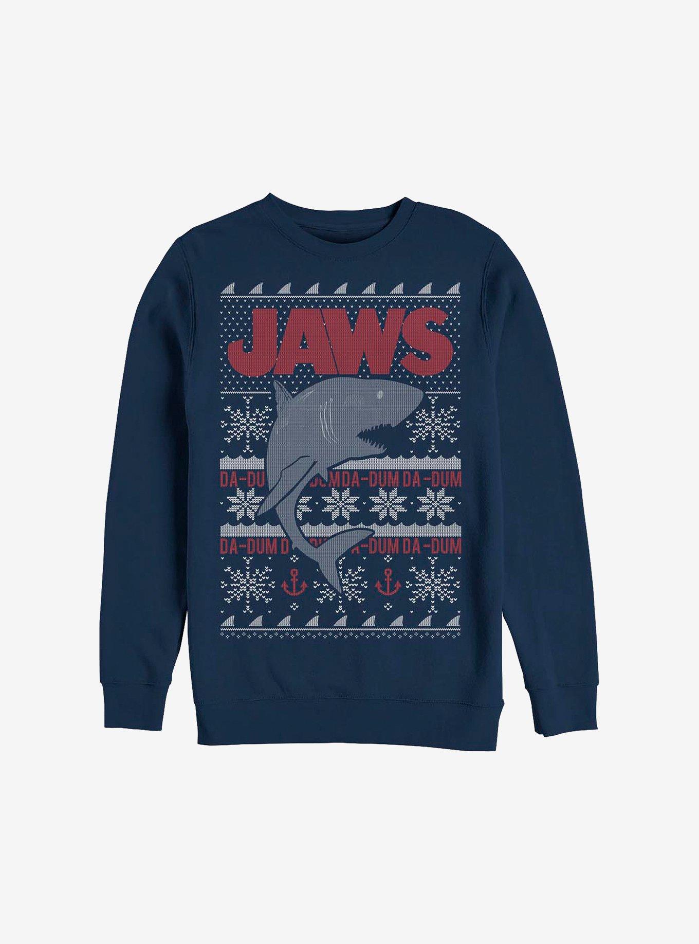 Jaws Ugly Christmas Sweater Sweatshirt, NAVY, hi-res