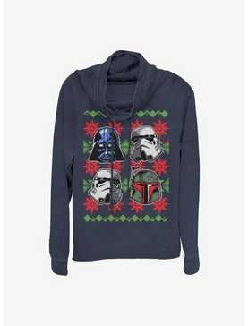 Star Wars Holiday Faces Cowl Neck Long-Sleeve Girls Top, , hi-res