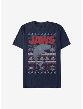 Plus Size Jaws Christmas Pattern Sweater T-Shirt, , hi-res