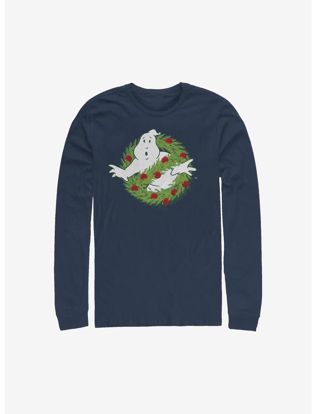 Ghostbusters Holiday Logo Long-Sleeve T-Shirt, NAVY, hi-res
