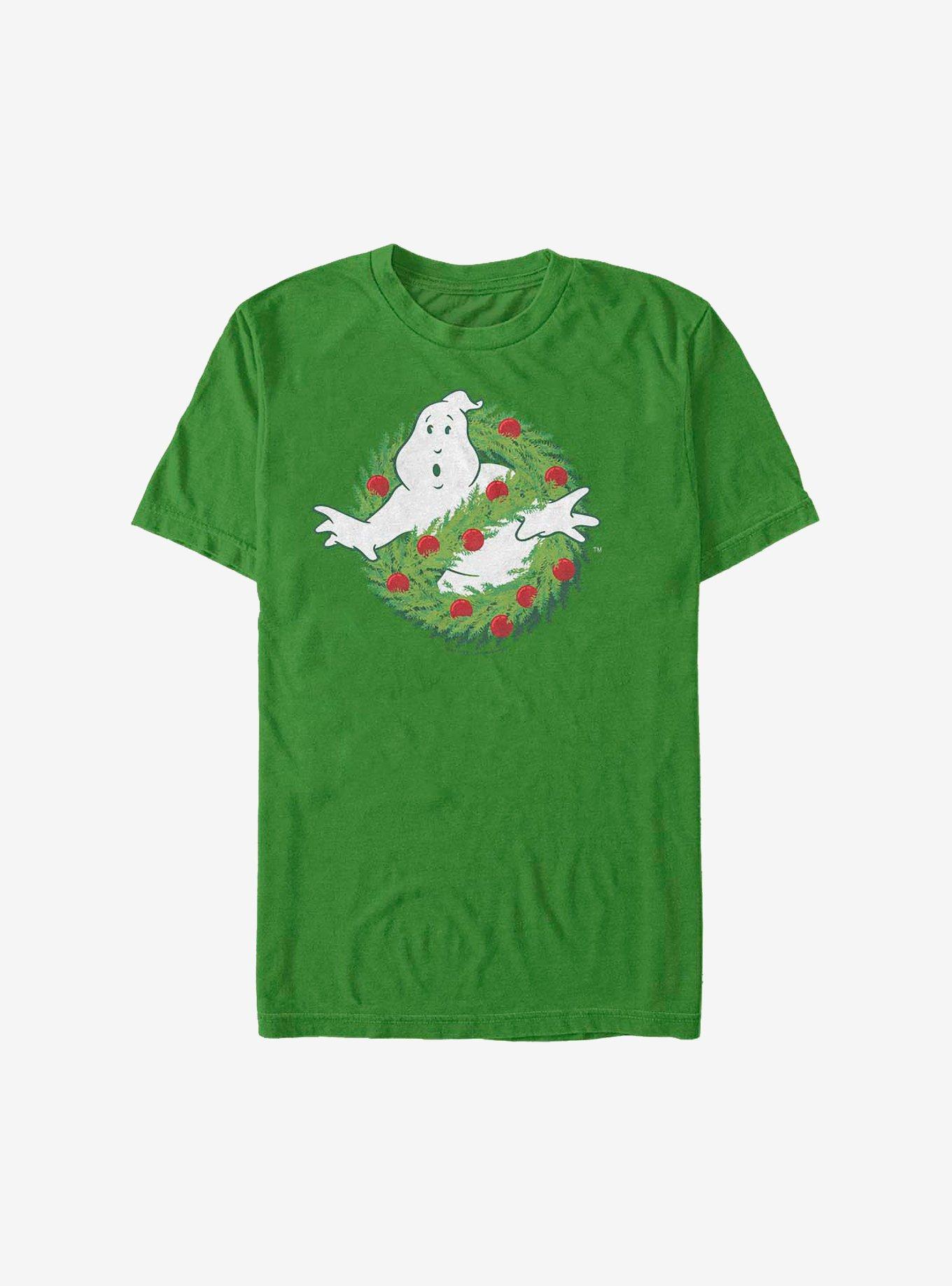 Ghostbusters Holiday Logo Wreath T-Shirt, KELLY, hi-res