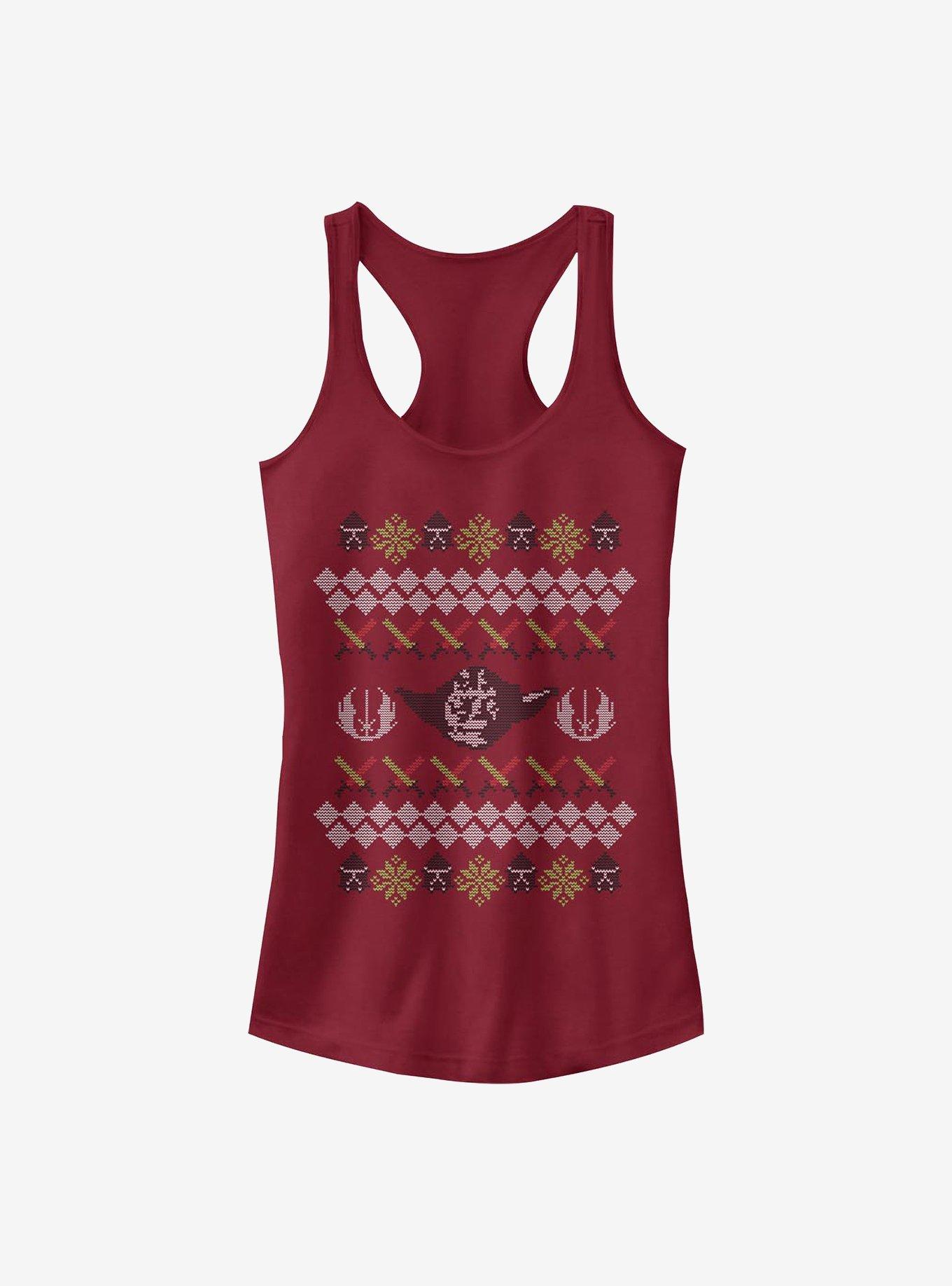 Star Wars Jedi Christmas Print Girls Tank, SCARLET, hi-res