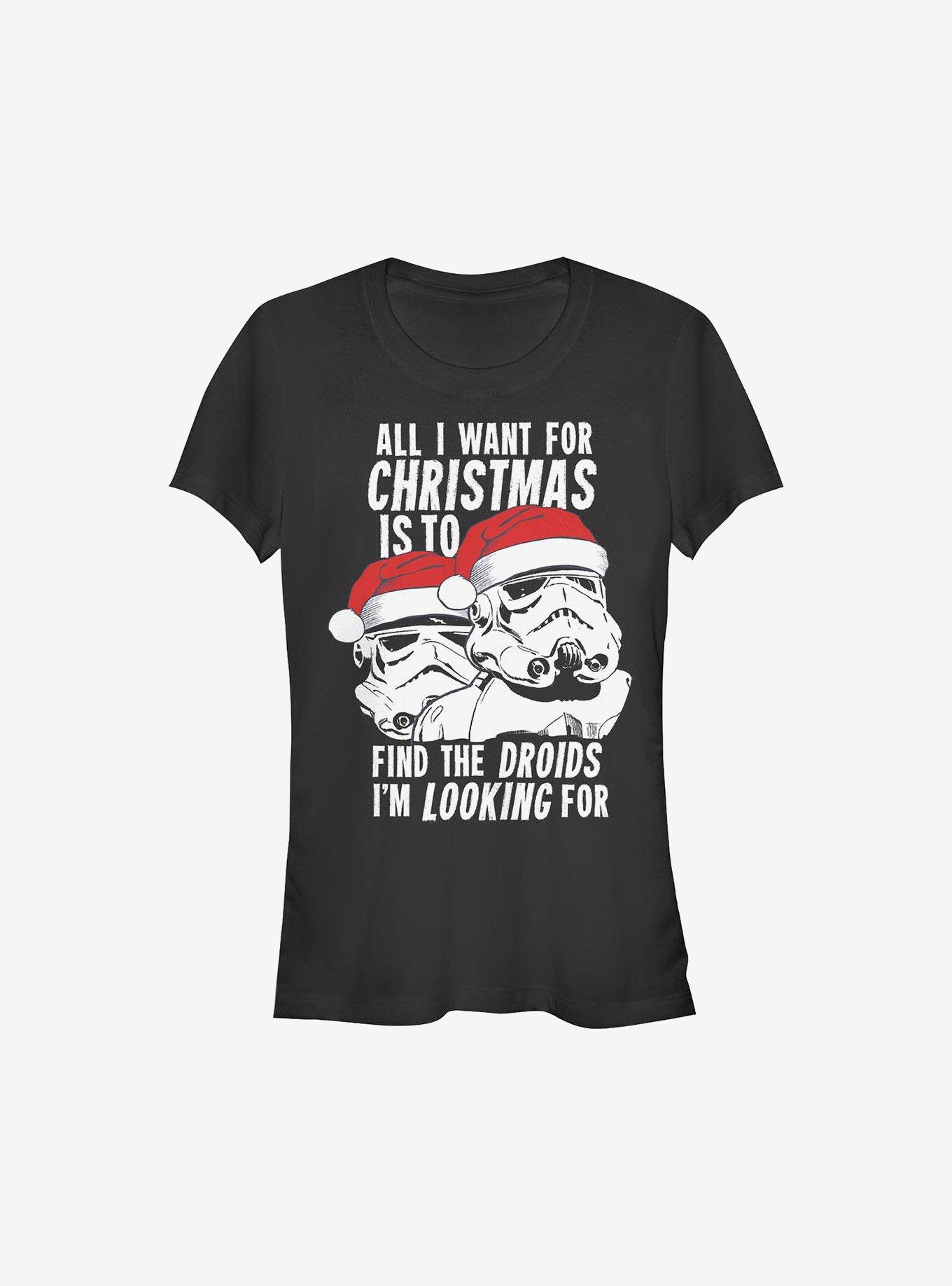 Star Wars Droids I'm Looking For Holiday Girls T-Shirt, BLACK, hi-res