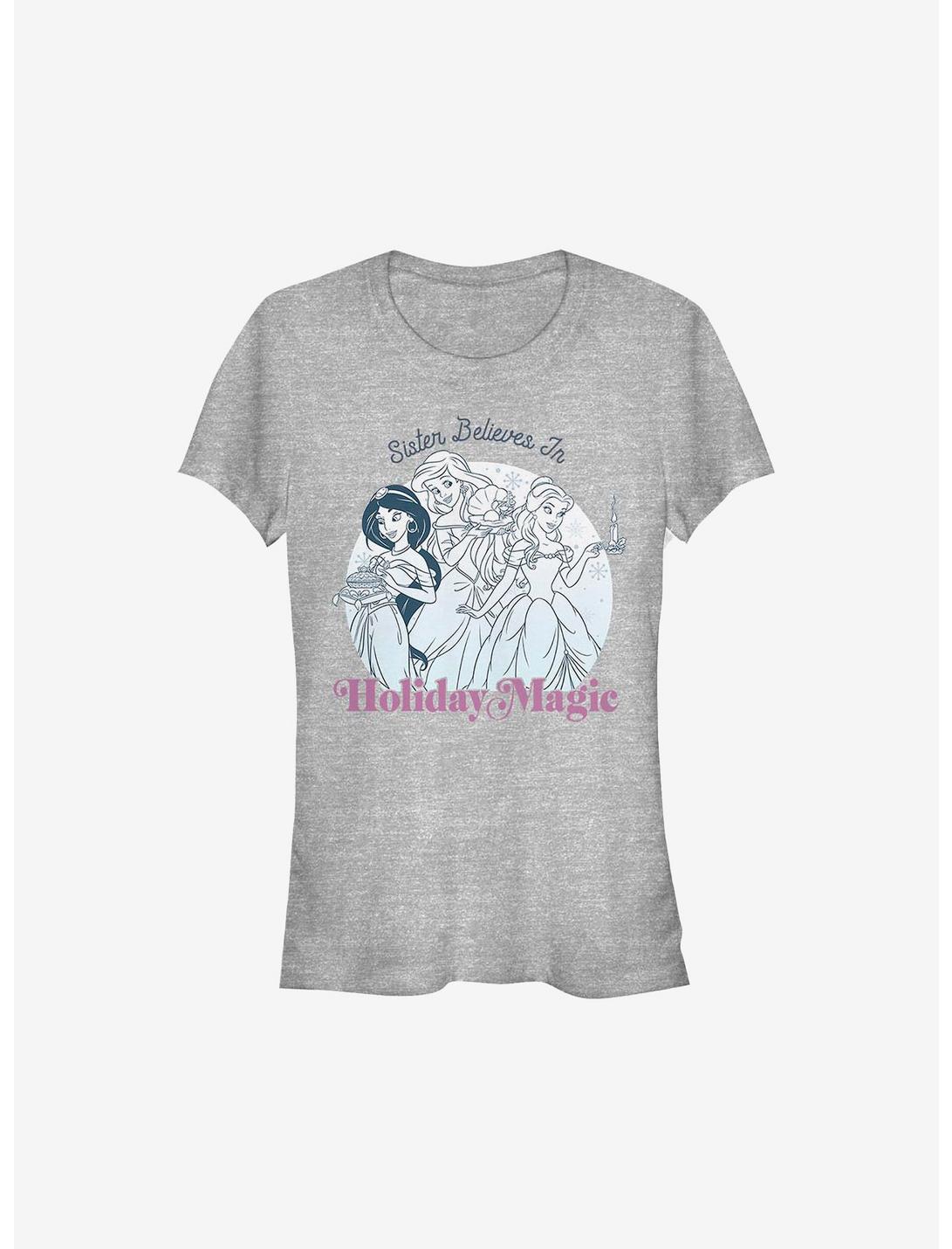 Disney Princesses Holiday Magic Sister Girls T-Shirt, ATH HTR, hi-res
