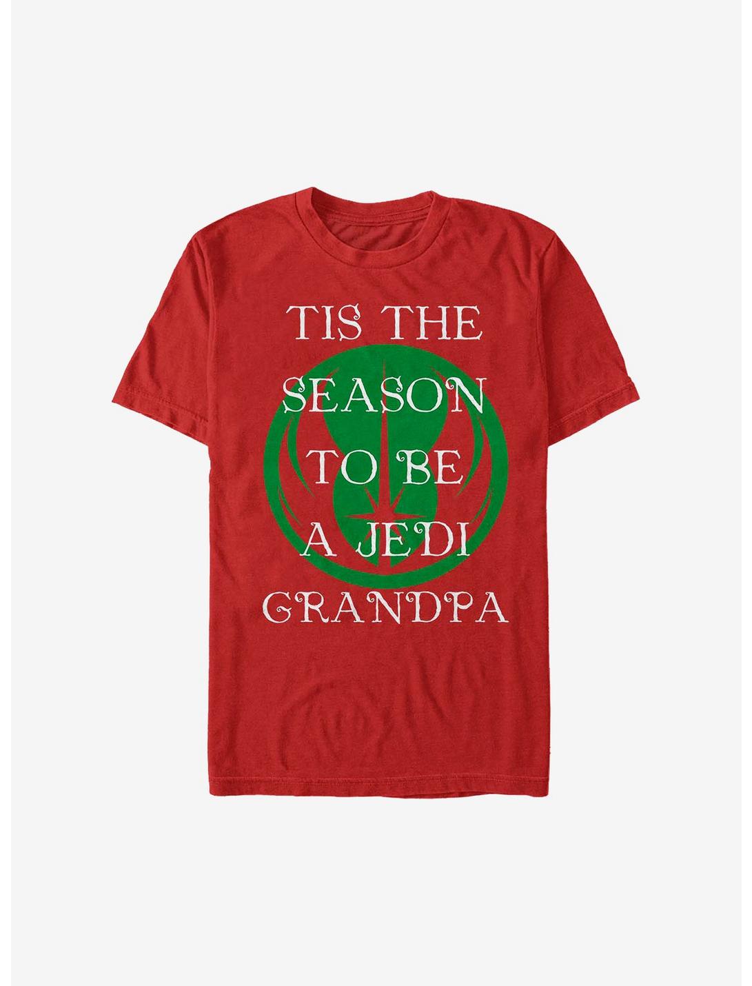 Star Wars Jedi Grandpa Holiday T-Shirt, RED, hi-res