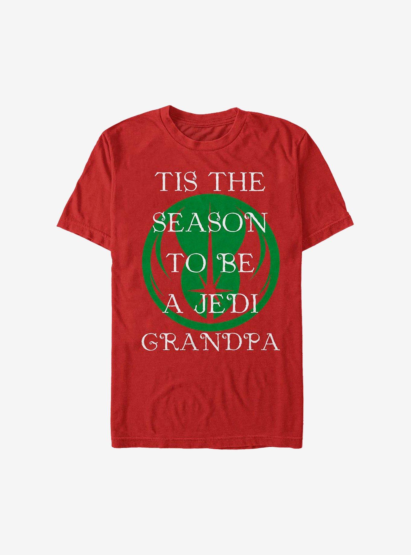 Star Wars Jedi Grandpa Holiday T-Shirt, RED, hi-res