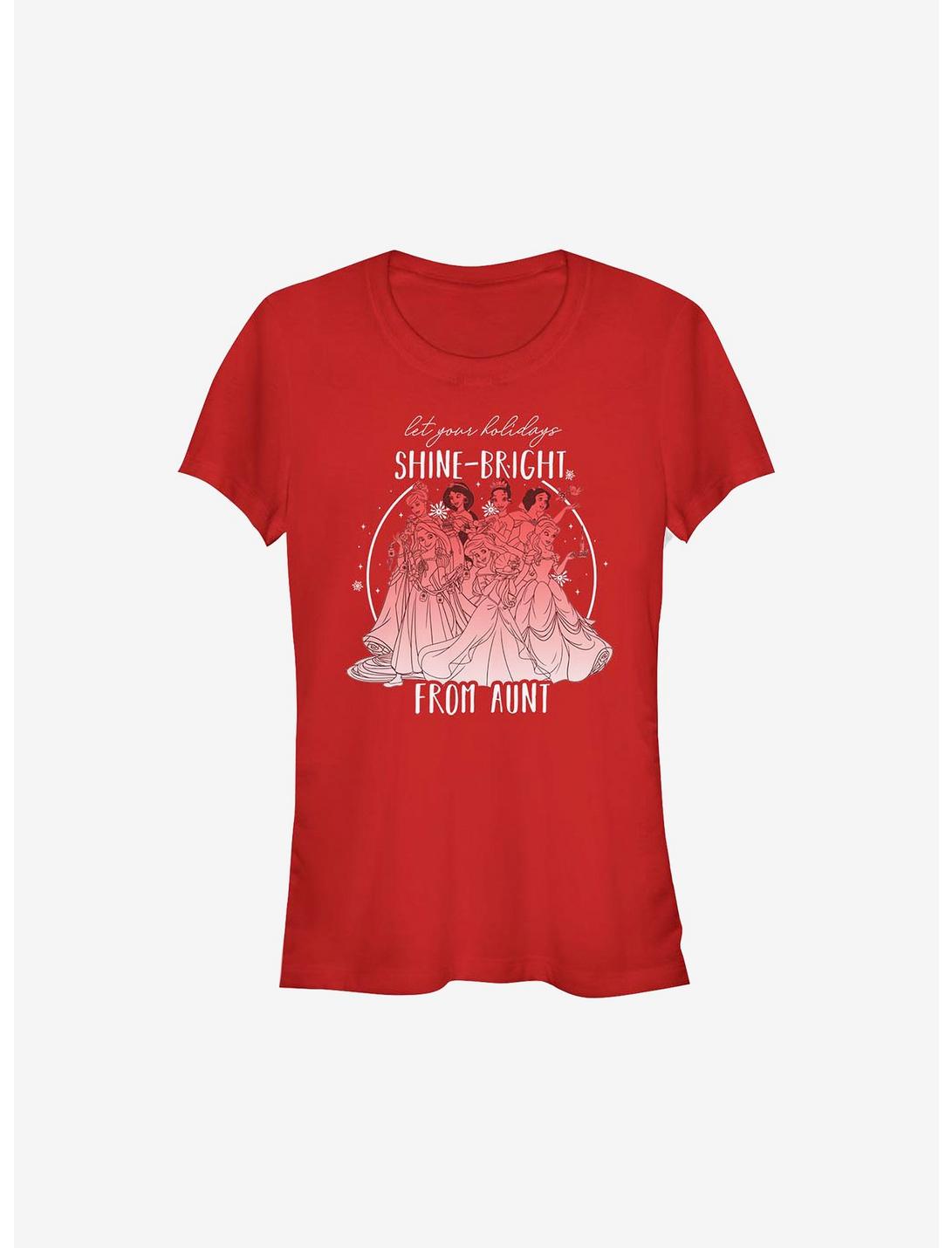 Disney Princesses Shine Bright From Aunt Girls T-Shirt, RED, hi-res