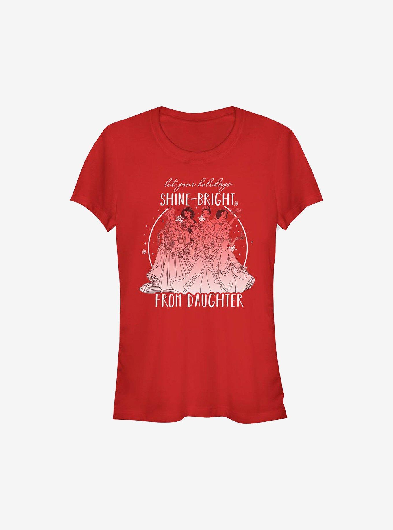 Disney Princesses Shine Bright From Daughter Girls T-Shirt, RED, hi-res