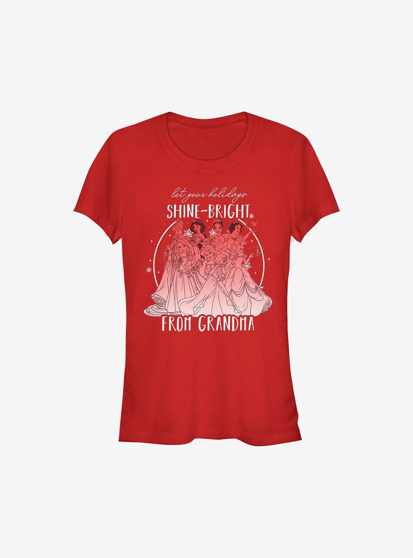 Disney Princesses Shine Bright From Grandma Girls T-Shirt, RED, hi-res