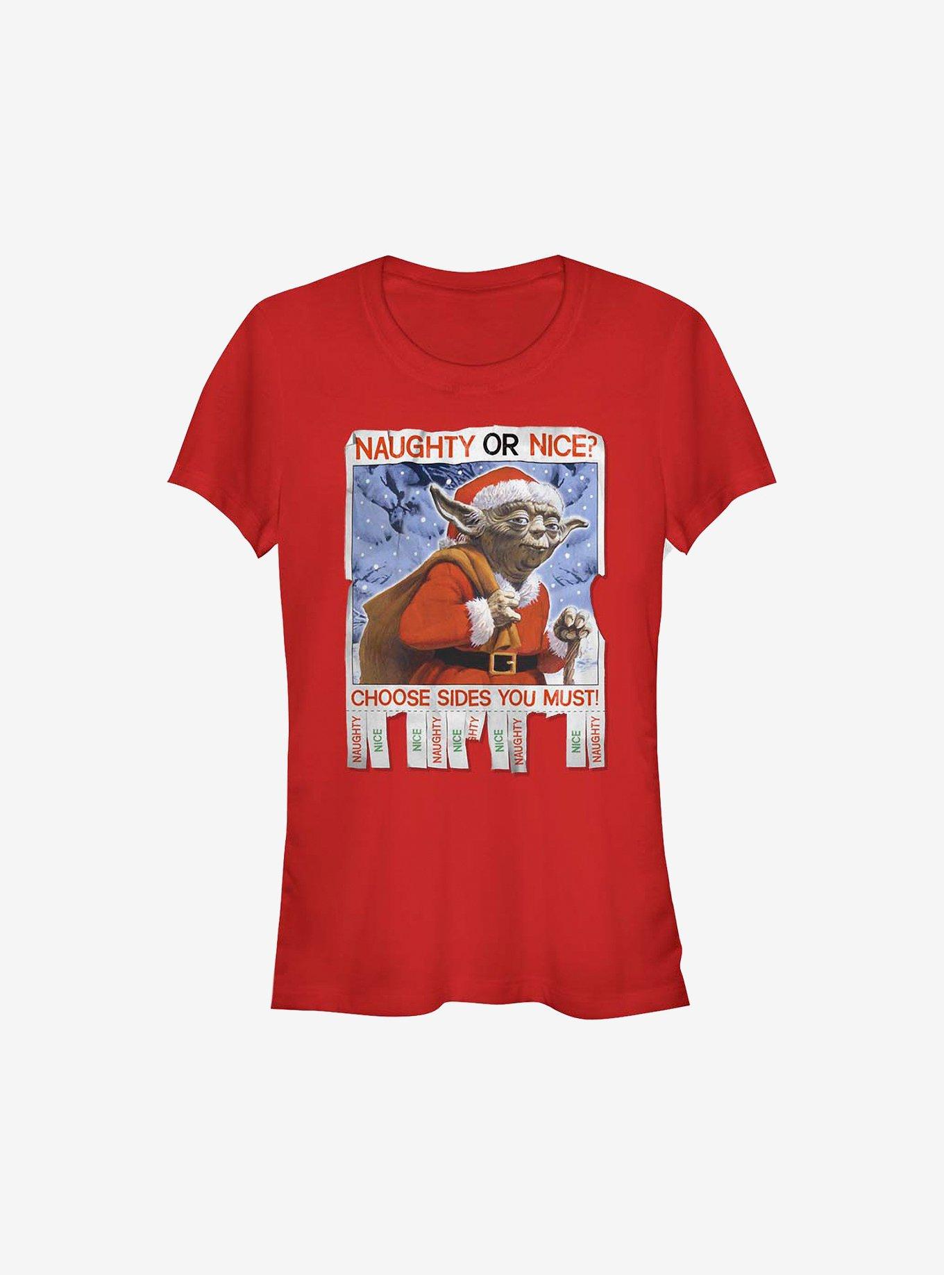 Star Wars Naughty Or Nice Holiday Girls T-Shirt, RED, hi-res