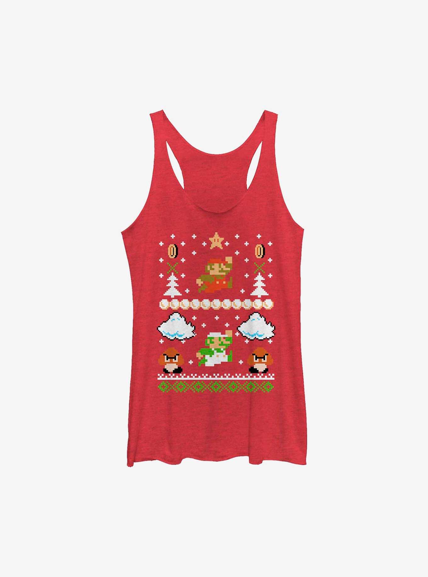 Super Mario White Christmas Girls Tank, , hi-res