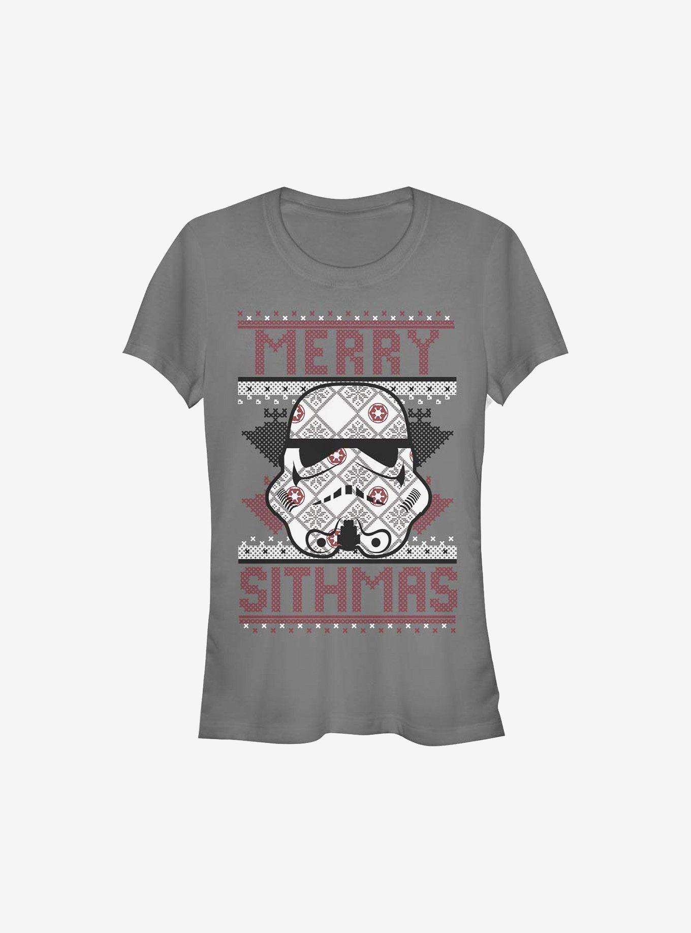 Star Wars Merry Sithmas Ugly Christmas Sweater Girls T-Shirt, CHARCOAL, hi-res