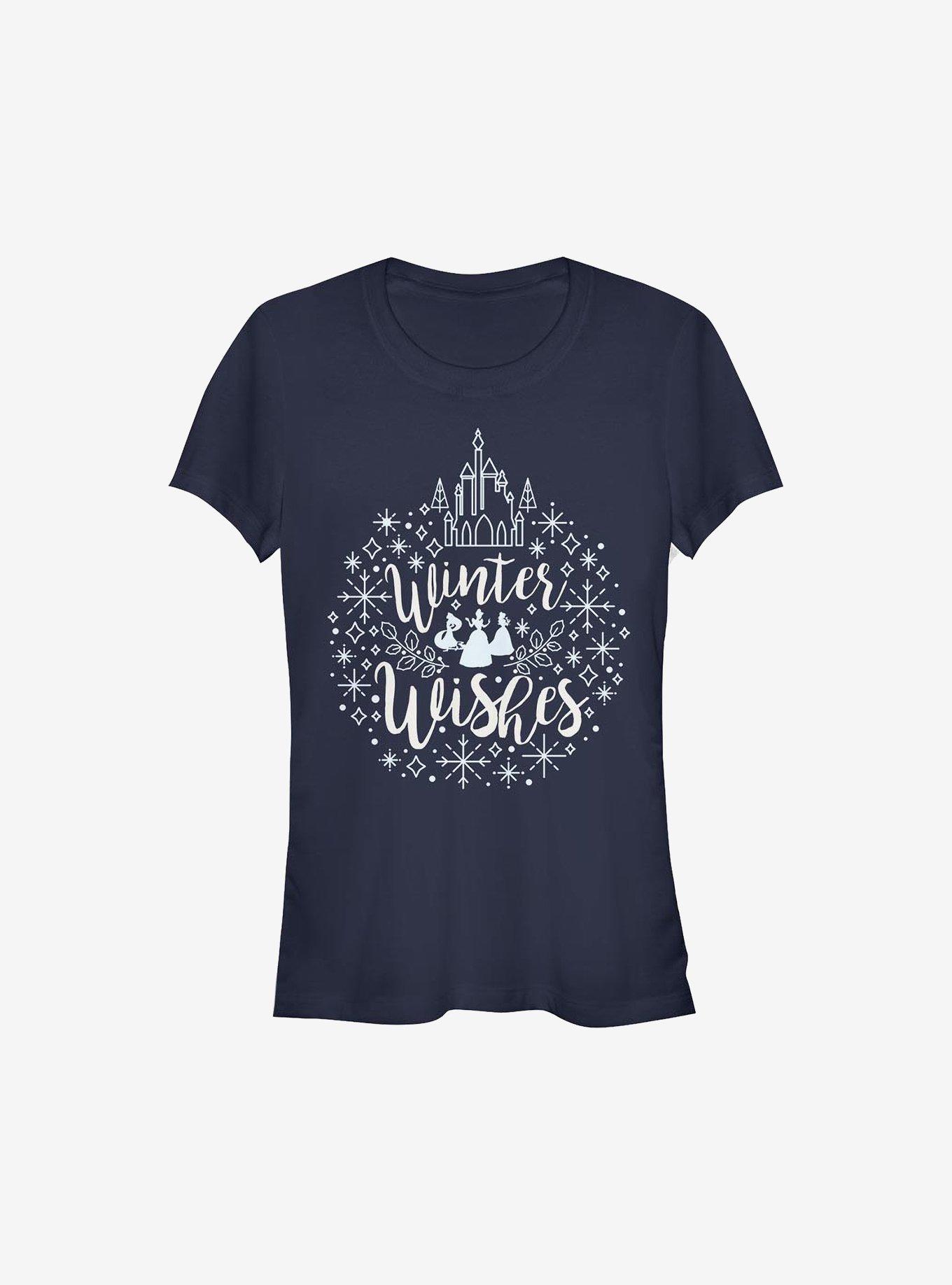 Disney Princesses Winter Wishes Holiday Girls T-Shirt, NAVY, hi-res