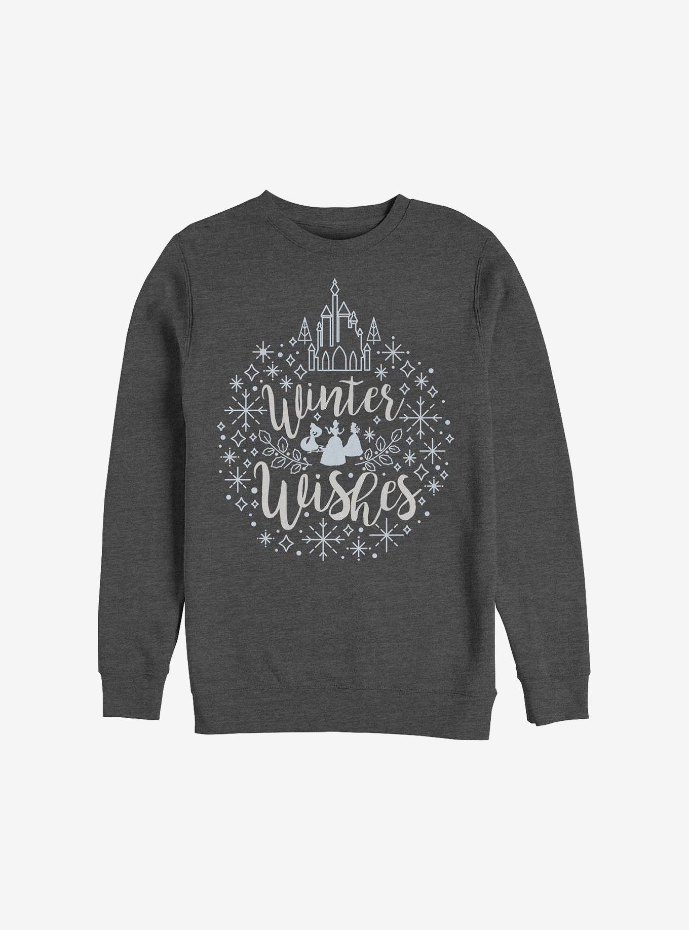 Disney Princesses Winter Princess Holiday Sweatshirt, CHAR HTR, hi-res