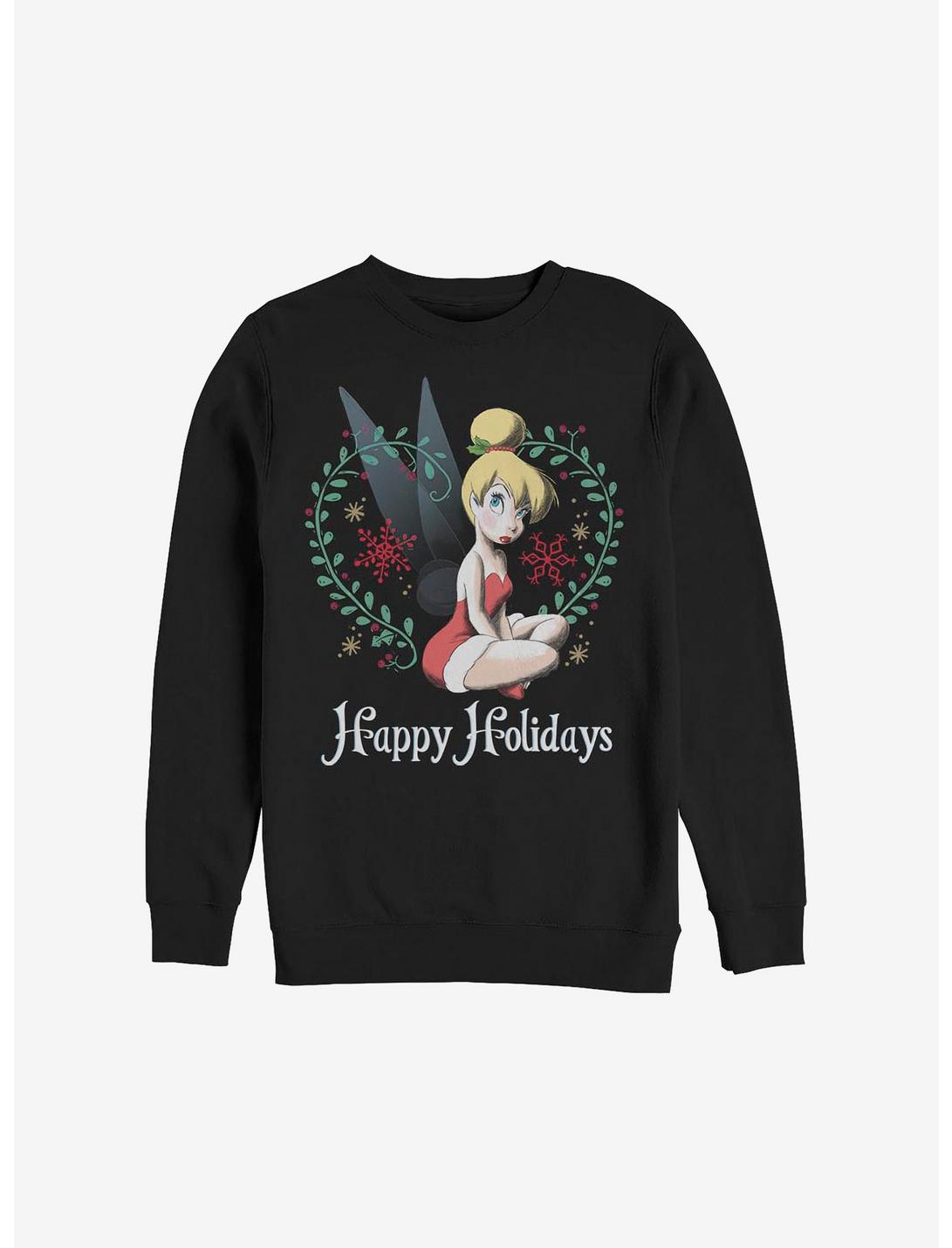 Disney Tinker Bell Happy Holidays Sweatshirt, BLACK, hi-res
