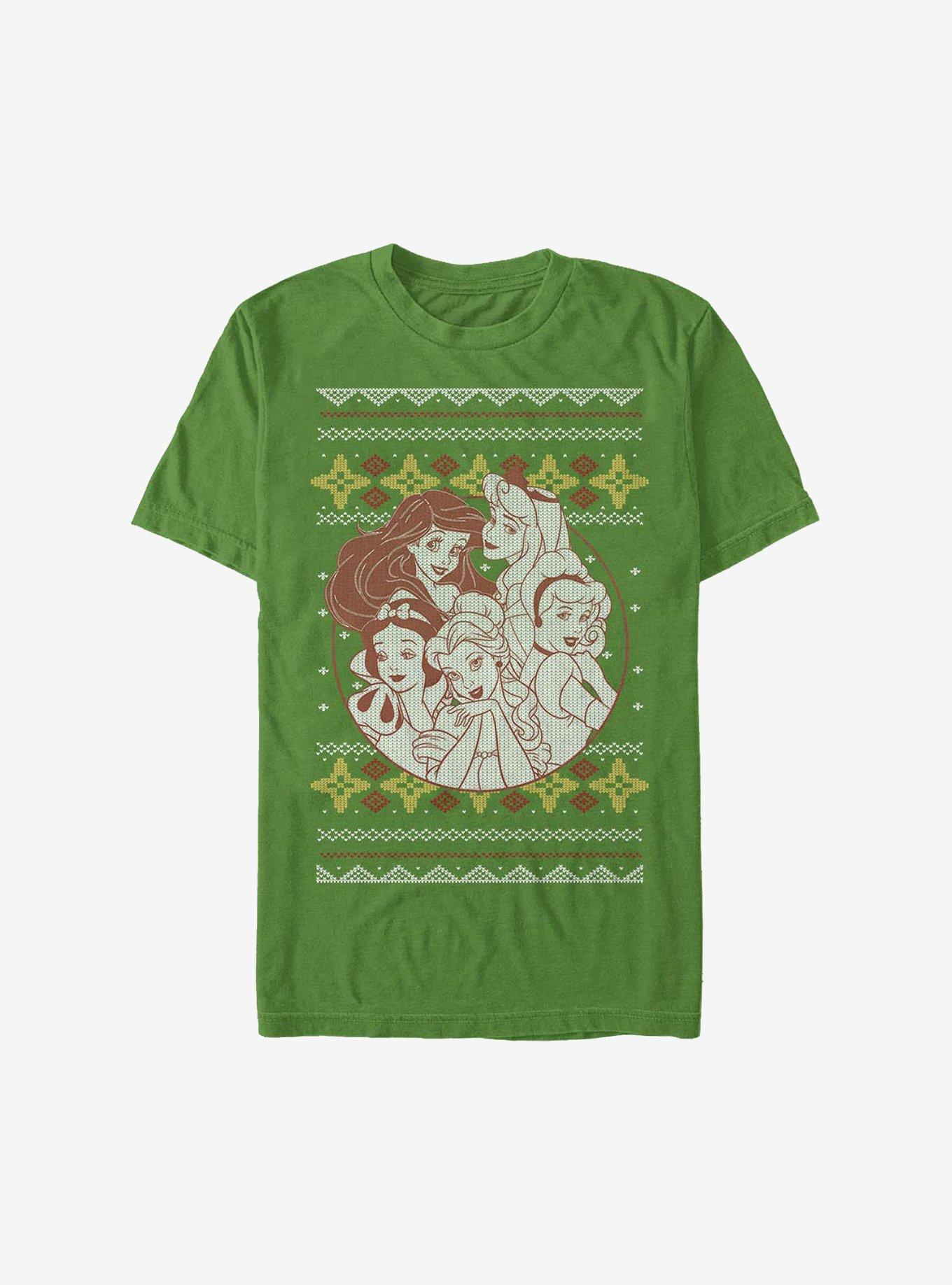 Disney Princesses Group Christmas Print T-Shirt, KELLY, hi-res