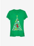 Super Mario Evergreen Christmas Tree Girls T-Shirt, KELLY, hi-res
