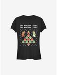 Super Mario Koopa Tree Holiday Girls T-Shirt, BLACK, hi-res