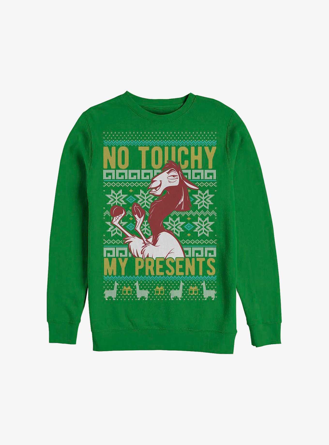 Disney The Emperor's New Groove No Touchy My Presents Ugly Christmas Sweater Sweatshirt, , hi-res