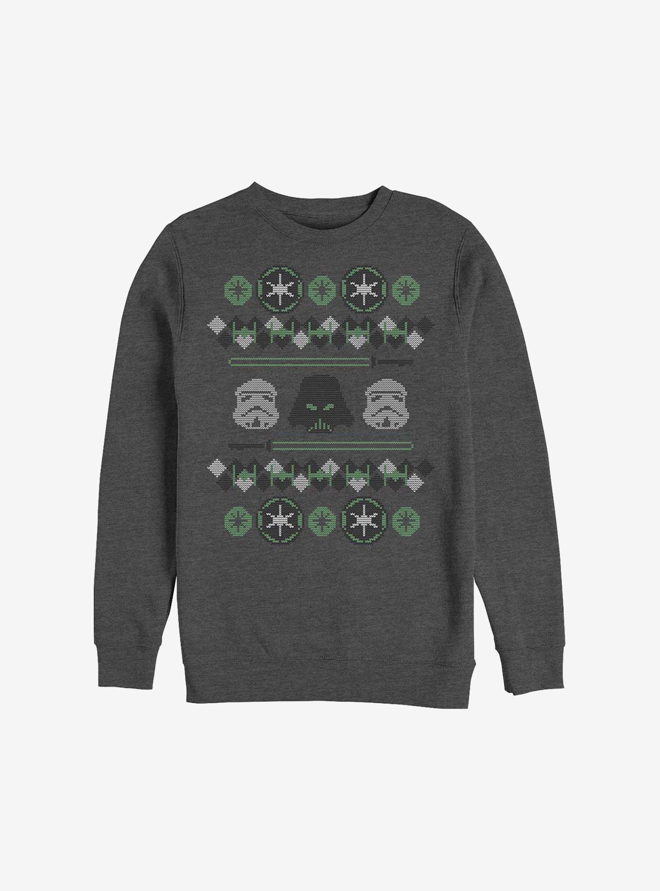 Star Wars Empire Holiday Ugly Christmas Sweater Sweatshirt, CHAR HTR, hi-res