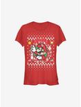 Super Mario Mario Wreath Ugly Christmas Sweater Girls T-Shirt, , hi-res