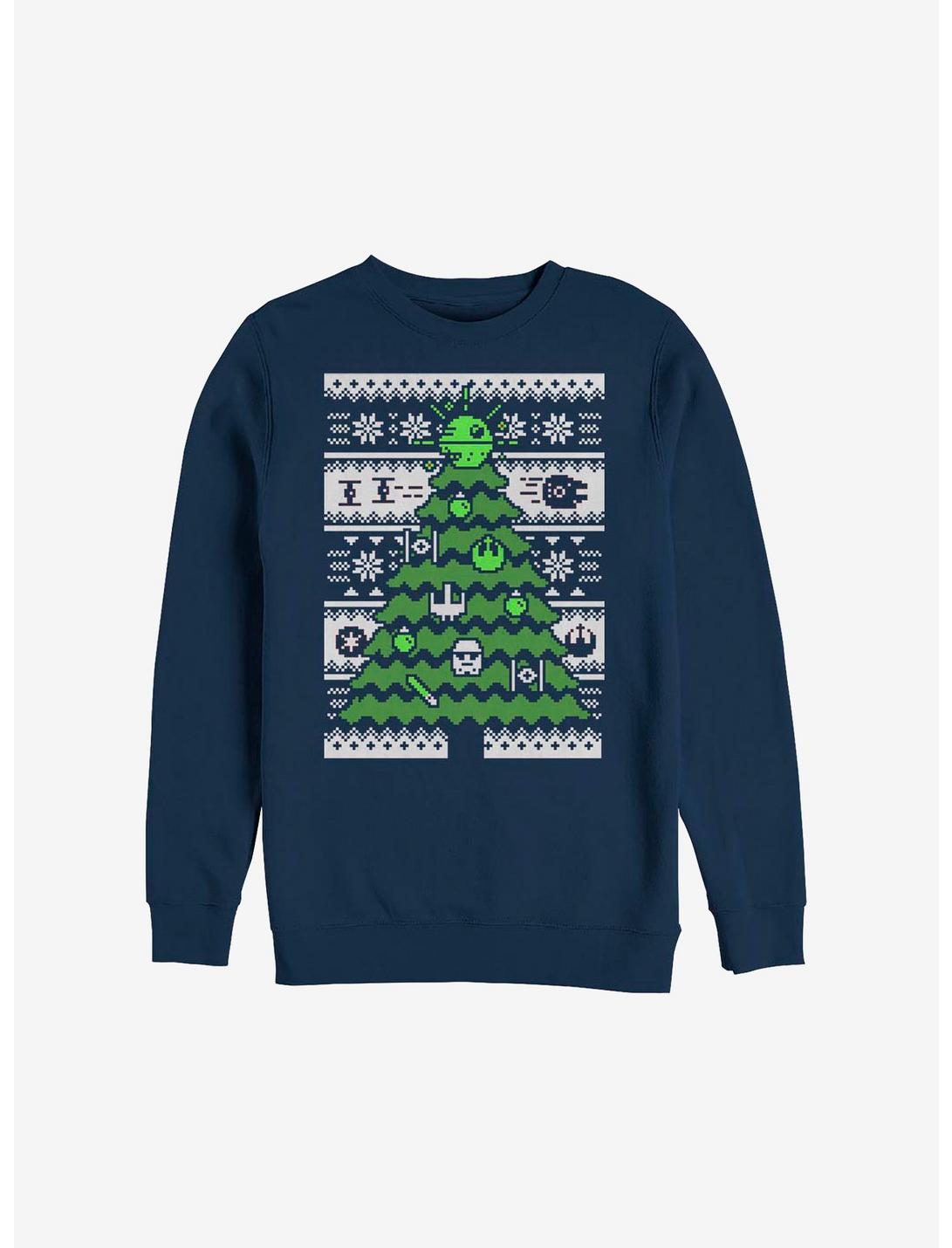 Star Wars Galactic Tree Ugly Christmas Sweater Sweatshirt, NAVY, hi-res