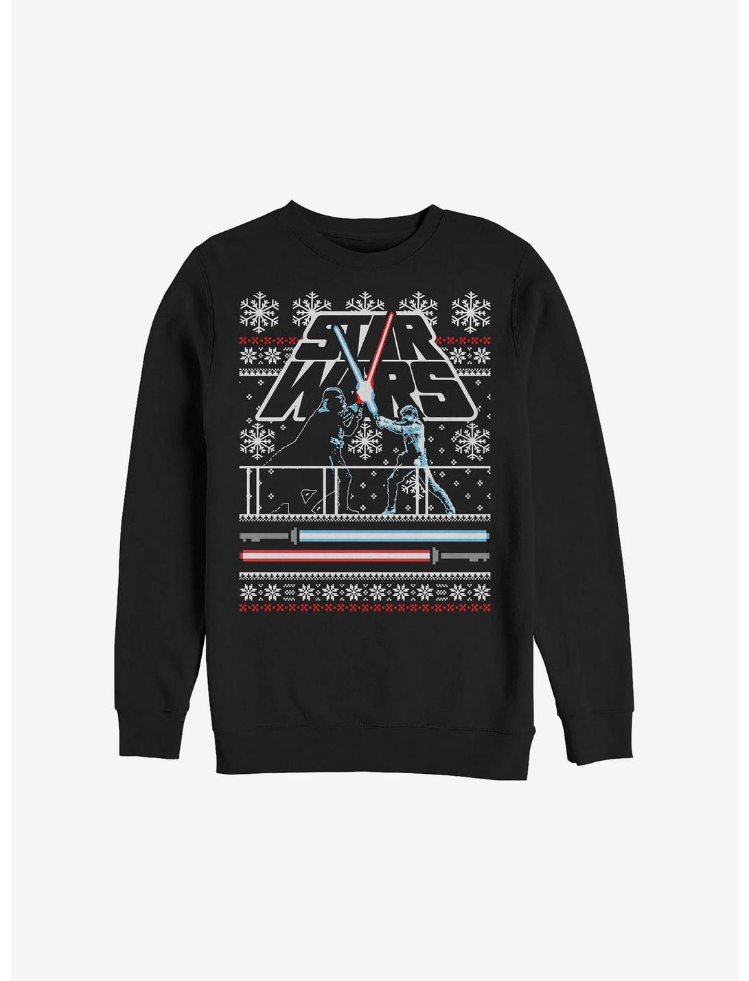 Star Wars Holiday Face Off Ugly Christmas Sweater  Sweatshirt, BLACK, hi-res