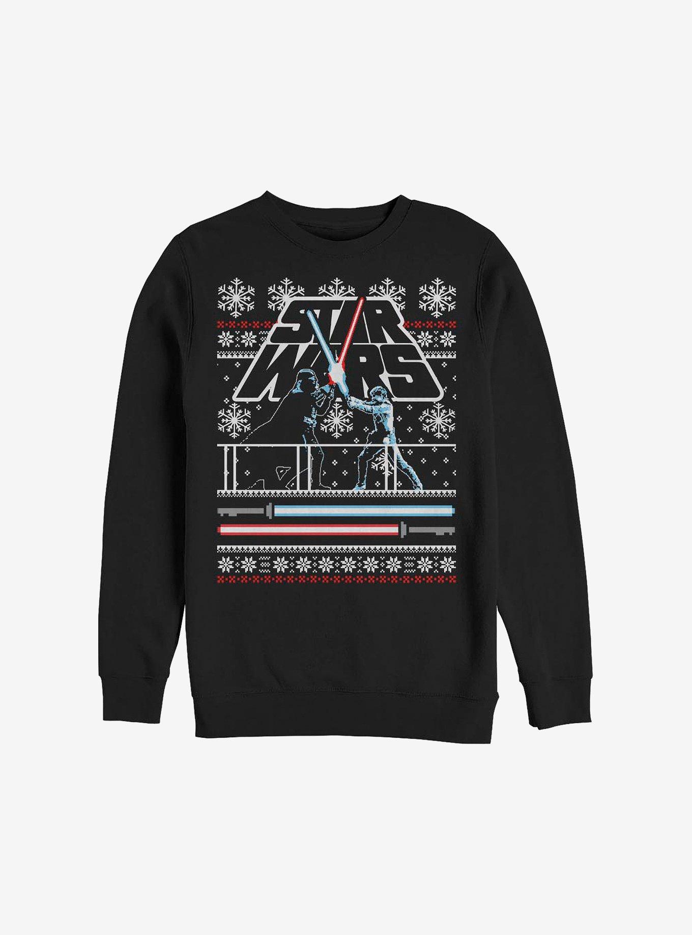 Star Wars Holiday Face Off Ugly Christmas Sweater  Sweatshirt, BLACK, hi-res