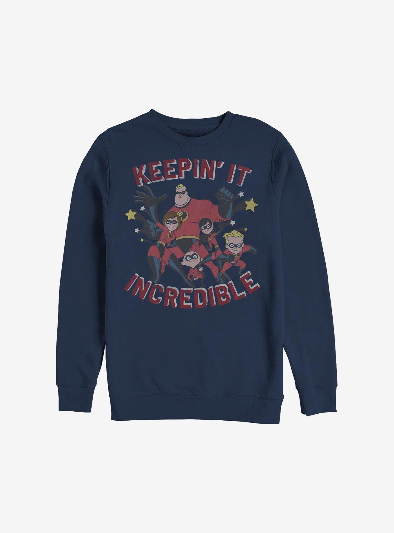 Disney Pixar The Incredibles Keepin' It Incredible Sweatshirt, NAVY, hi-res