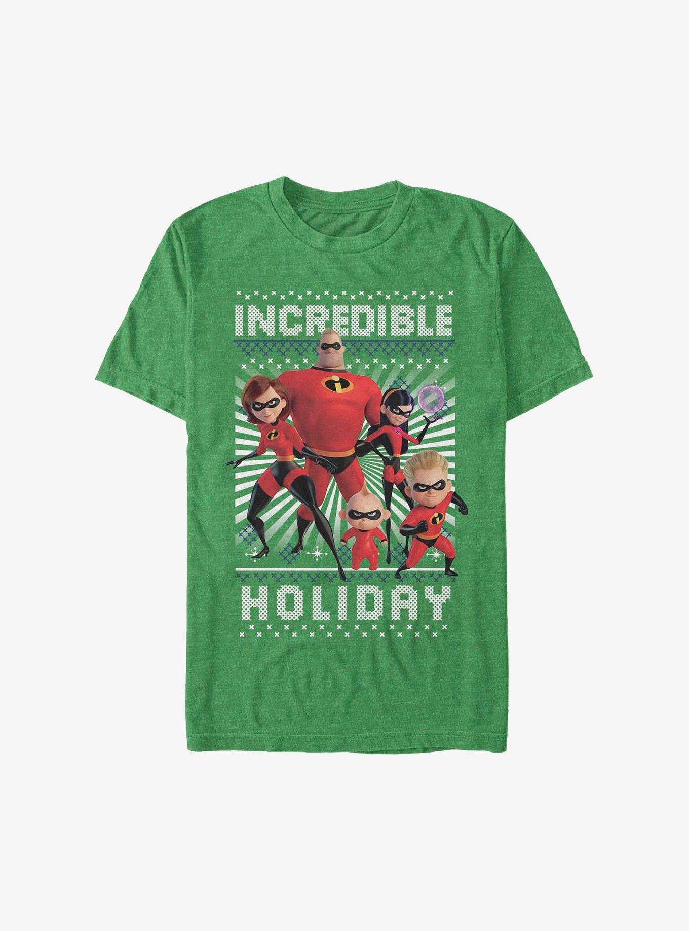 Disney Pixar The Incredibles Christmas Pattern T-Shirt, KEL HTR, hi-res