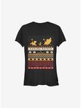 Disney The Lion King Hakuna My Knits Ugly Christmas Sweater Girls T-Shirt, BLACK, hi-res