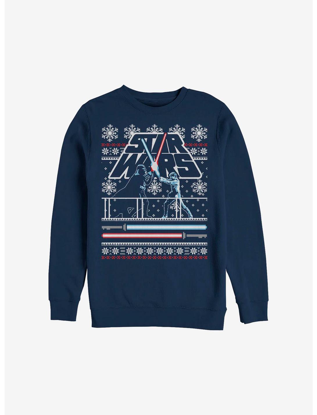 Star Wars Holiday Face Off Ugly Christmas Sweater  Sweatshirt, NAVY, hi-res