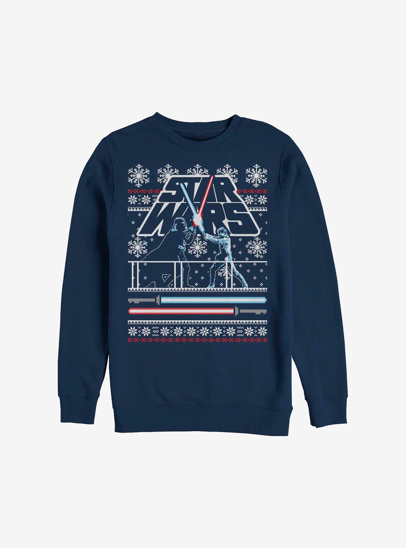 Star Wars Holiday Face Off Ugly Christmas Sweater  Sweatshirt, NAVY, hi-res