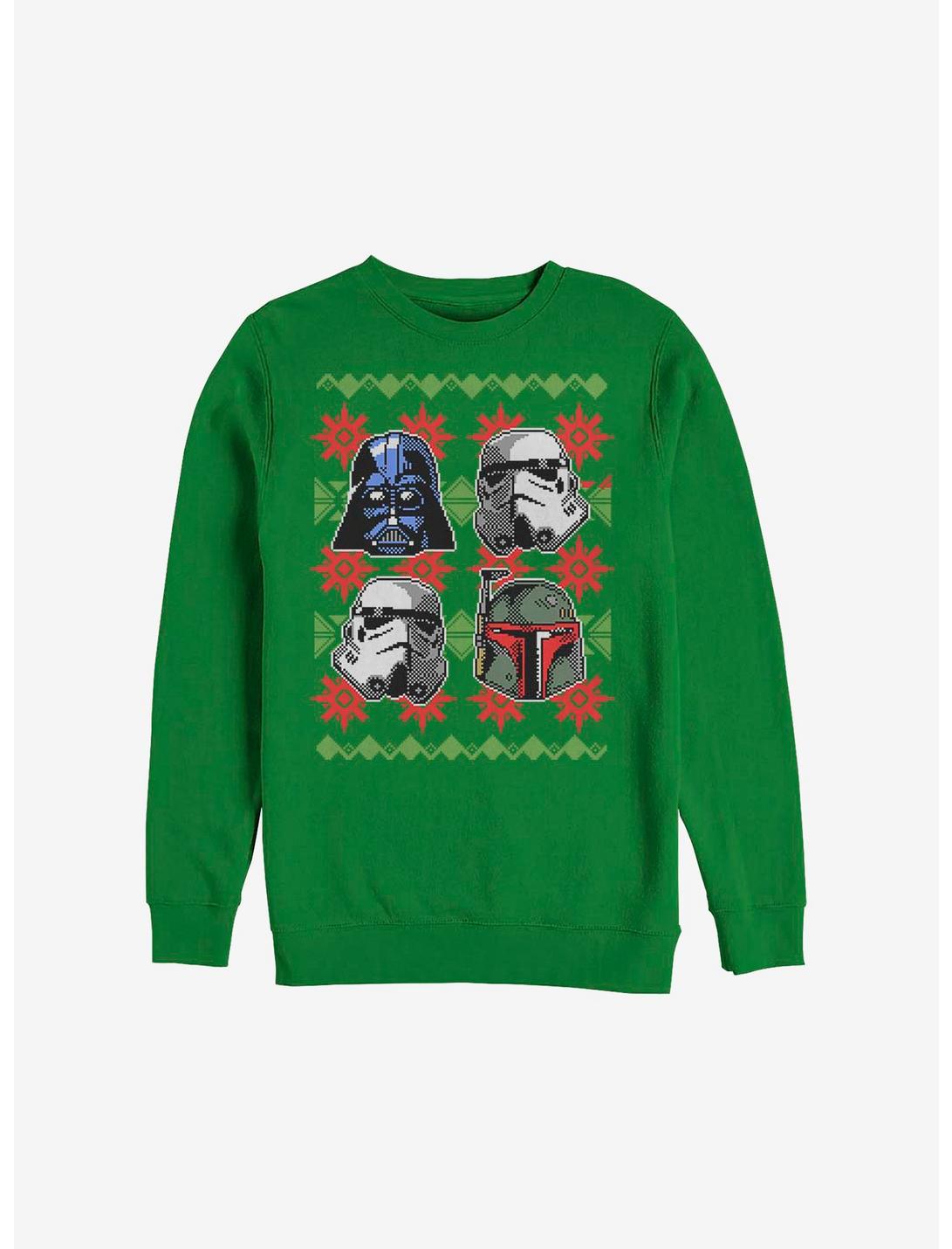 Star Wars Holiday Faces Christmas Pattern Sweatshirt, KELLY, hi-res