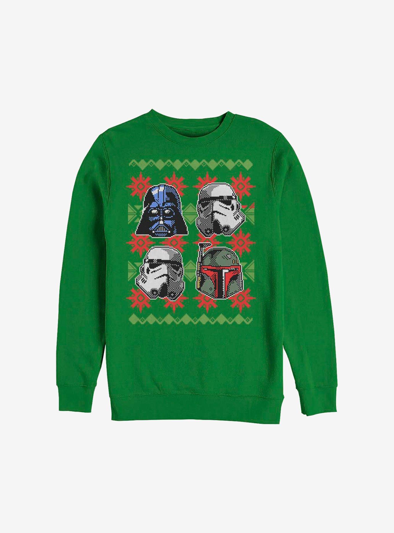 Star Wars Holiday Faces Christmas Pattern Sweatshirt, KELLY, hi-res