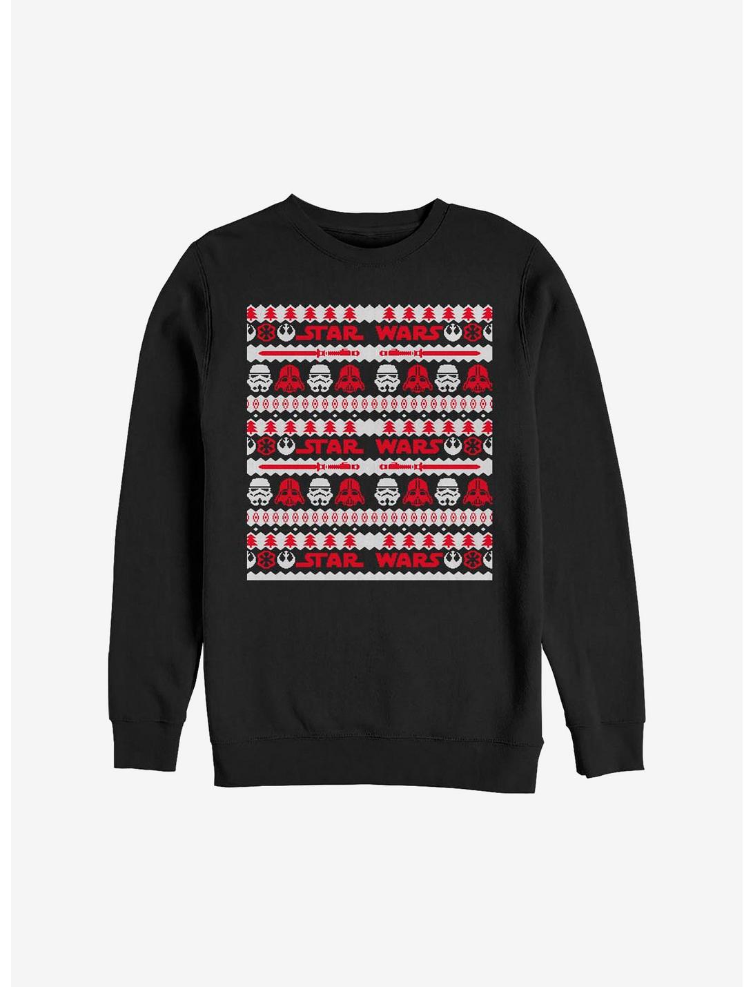 Star Wars Holiday Zags Simplified Ugly Christmas Sweater Sweatshirt, BLACK, hi-res