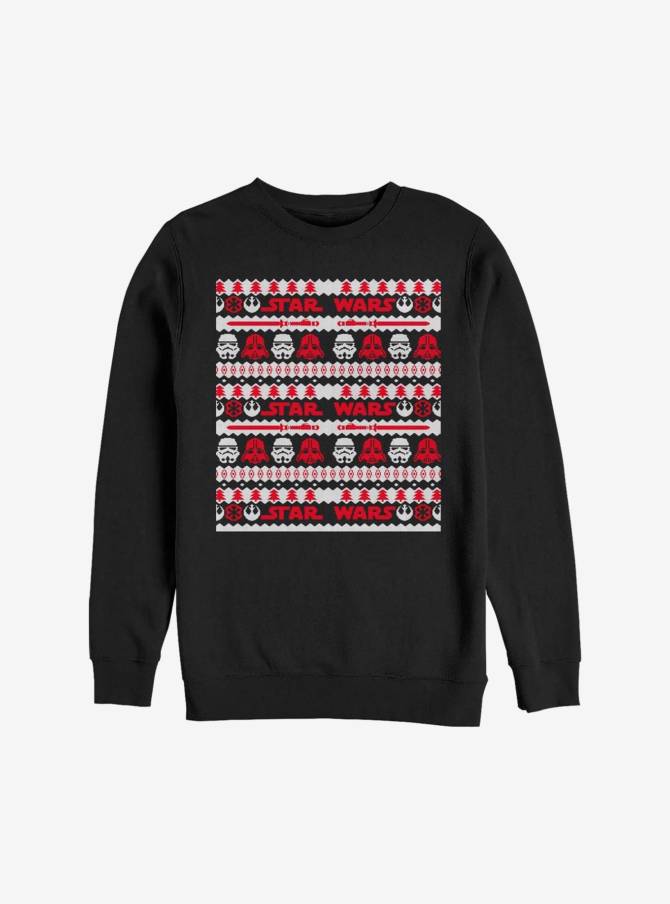 Star Wars Holiday Zags Simplified Ugly Christmas Sweater Sweatshirt, BLACK, hi-res