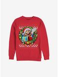 Super Mario Mario Wreath Holiday Sweatshirt, RED, hi-res