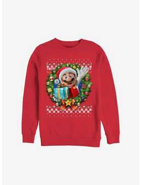Super Mario Mario Wreath Holiday Sweatshirt, , hi-res