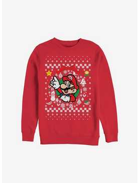 Super Mario Mario Wreath Ugly Christmas Sweater Sweatshirt, , hi-res