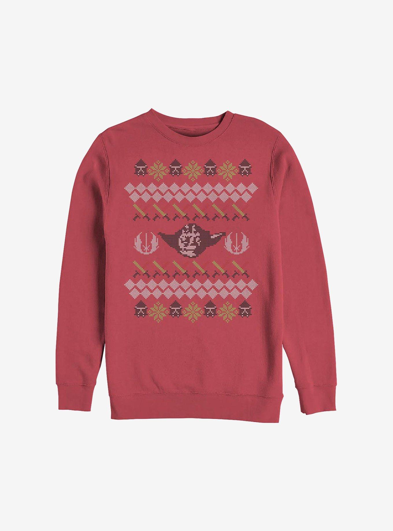 Star Wars Jedi Holiday Ugly Christmas Sweater Sweatshirt, RED, hi-res
