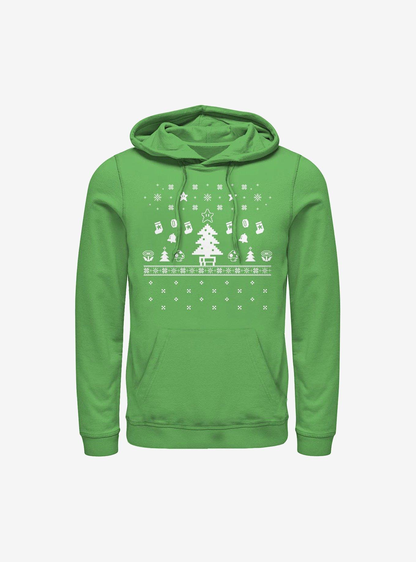 Super Mario Pixel Game Holiday Hoodie, KELLY, hi-res