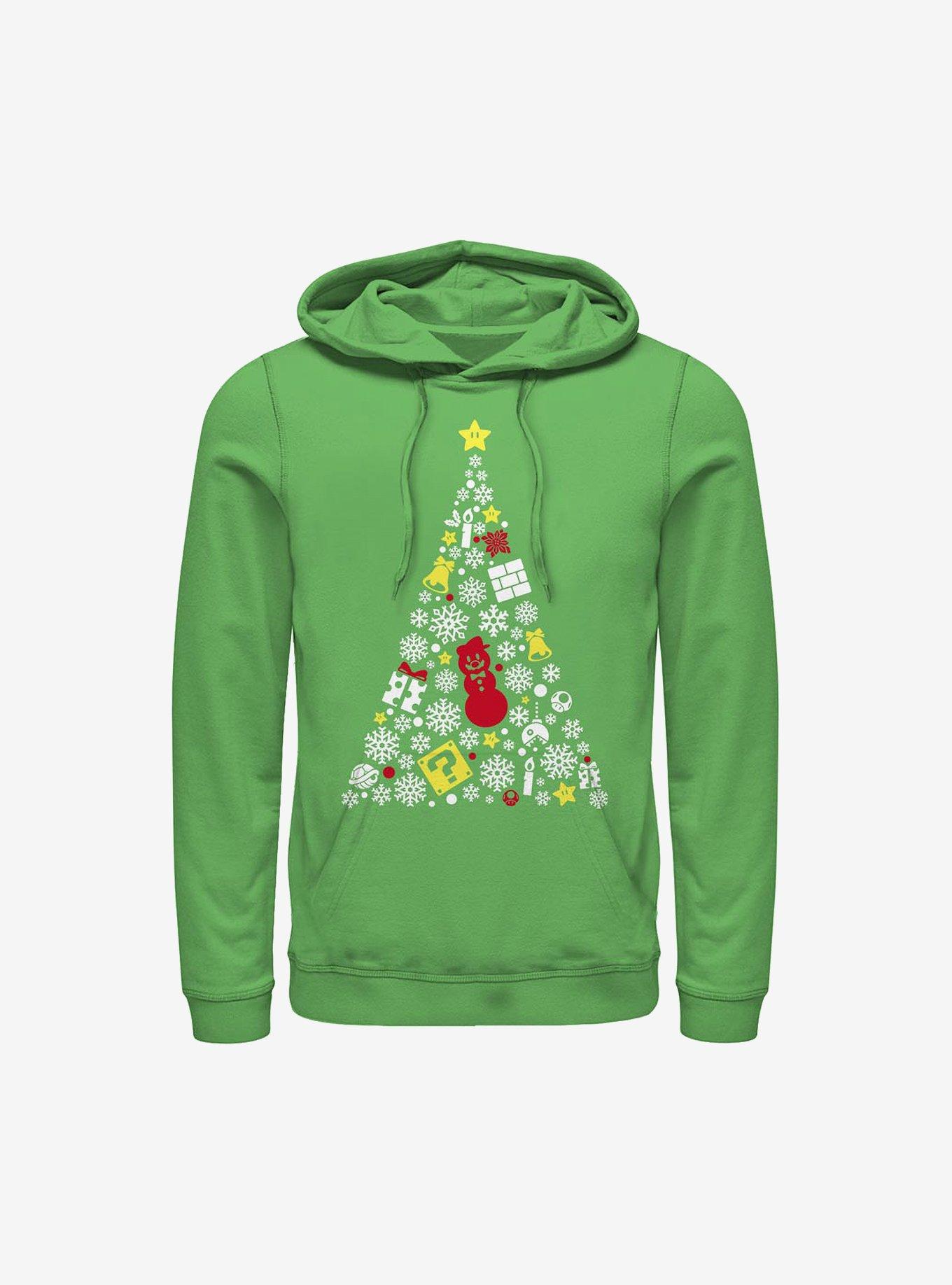 Super Mario Evergreen Tree Holiday Hoodie, KELLY, hi-res