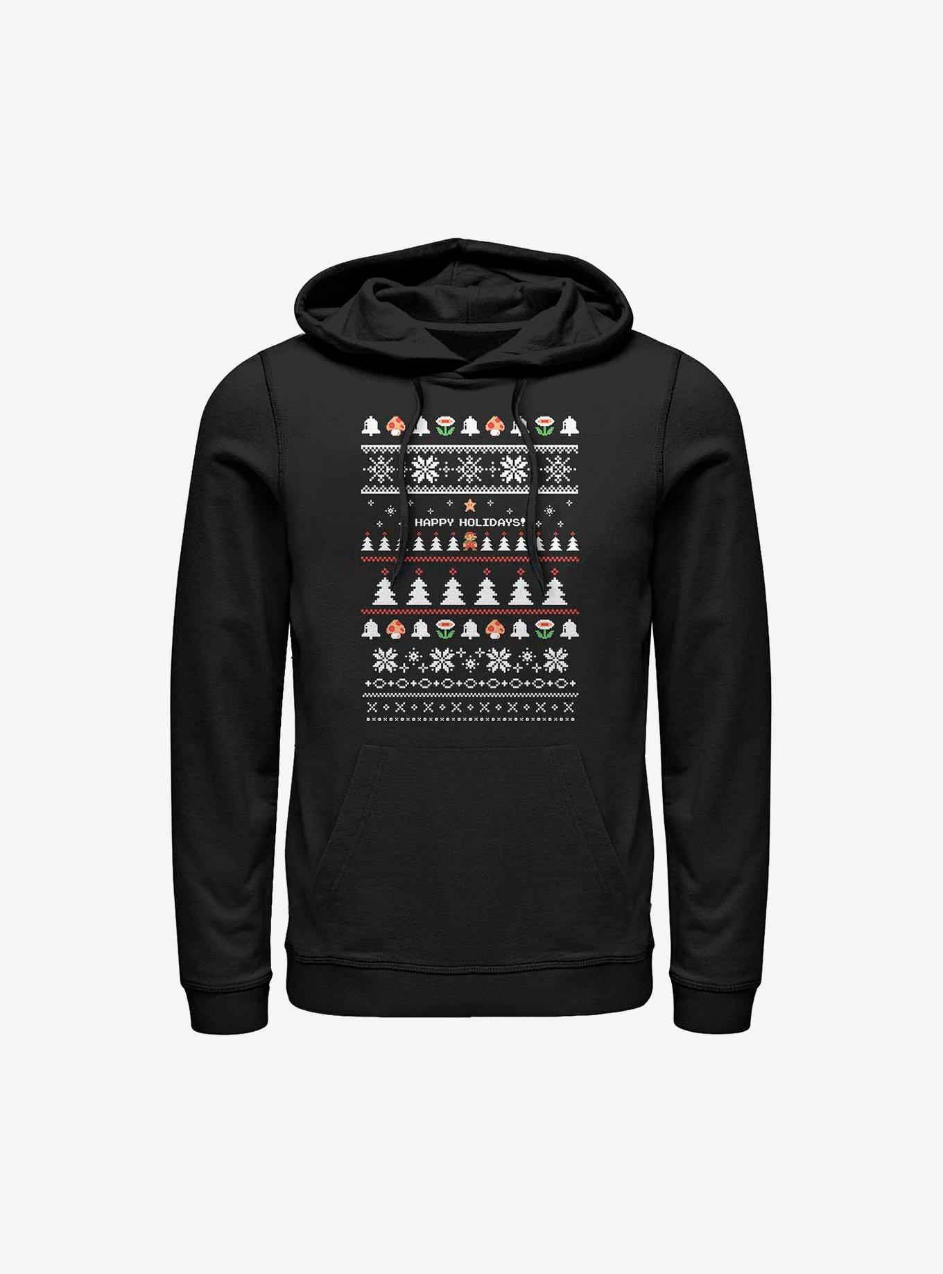 Super Mario Happy Holidays Christmas Pattern Hoodie