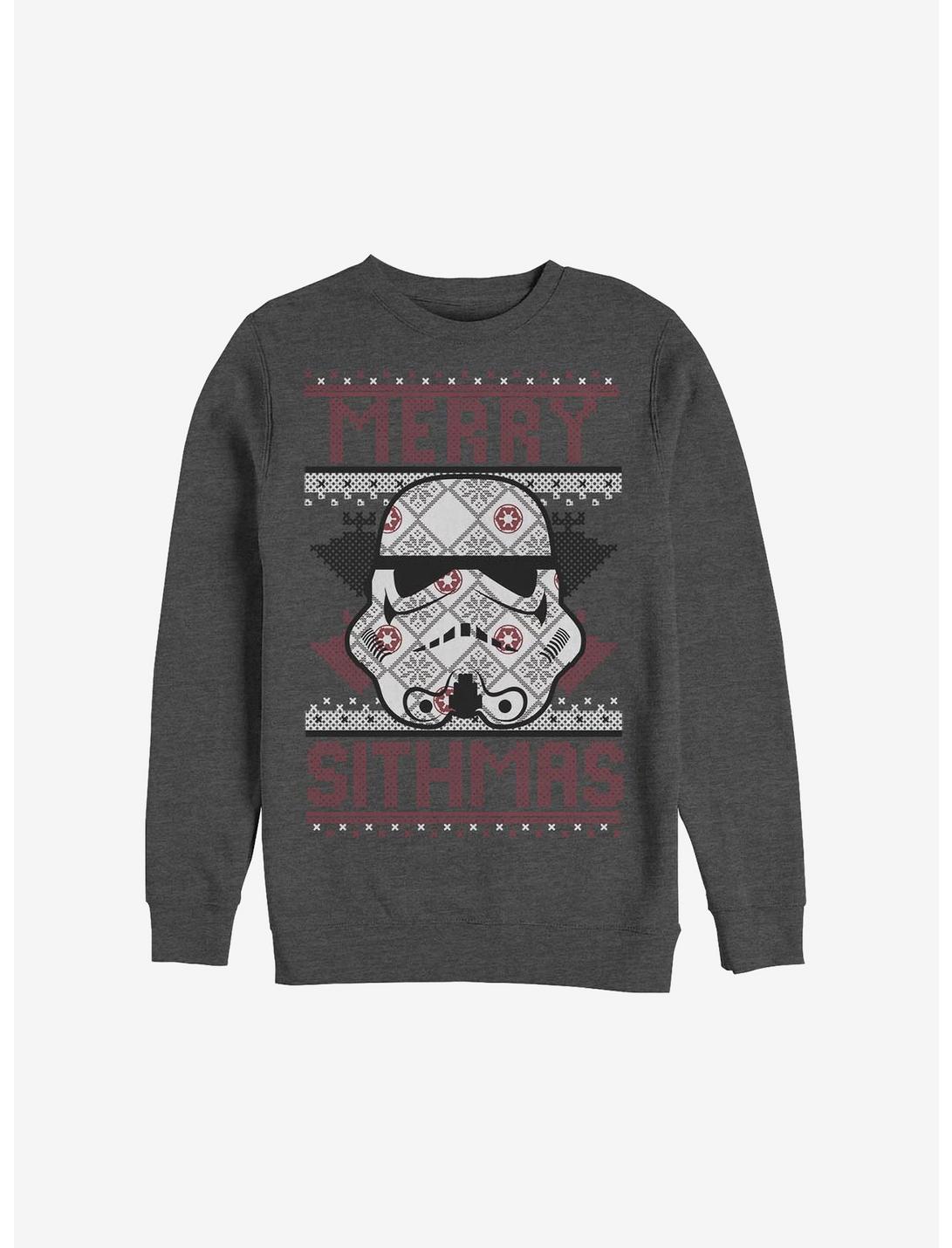 Star Wars Merry Sithmas Ugly Christmas Sweater Sweatshirt, CHAR HTR, hi-res