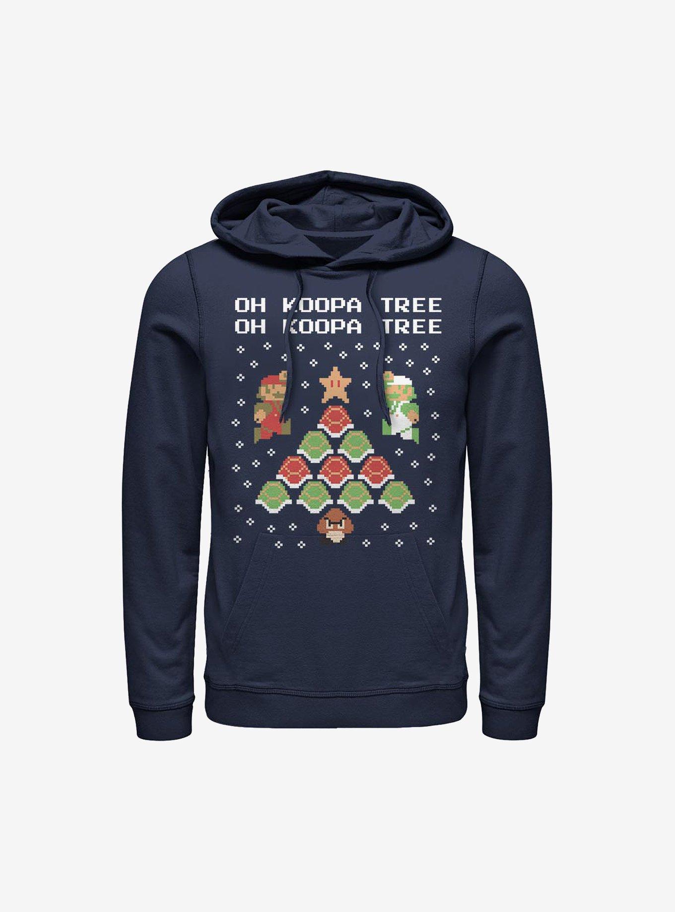 Super Mario Koopa Tree Holiday Hoodie, NAVY, hi-res