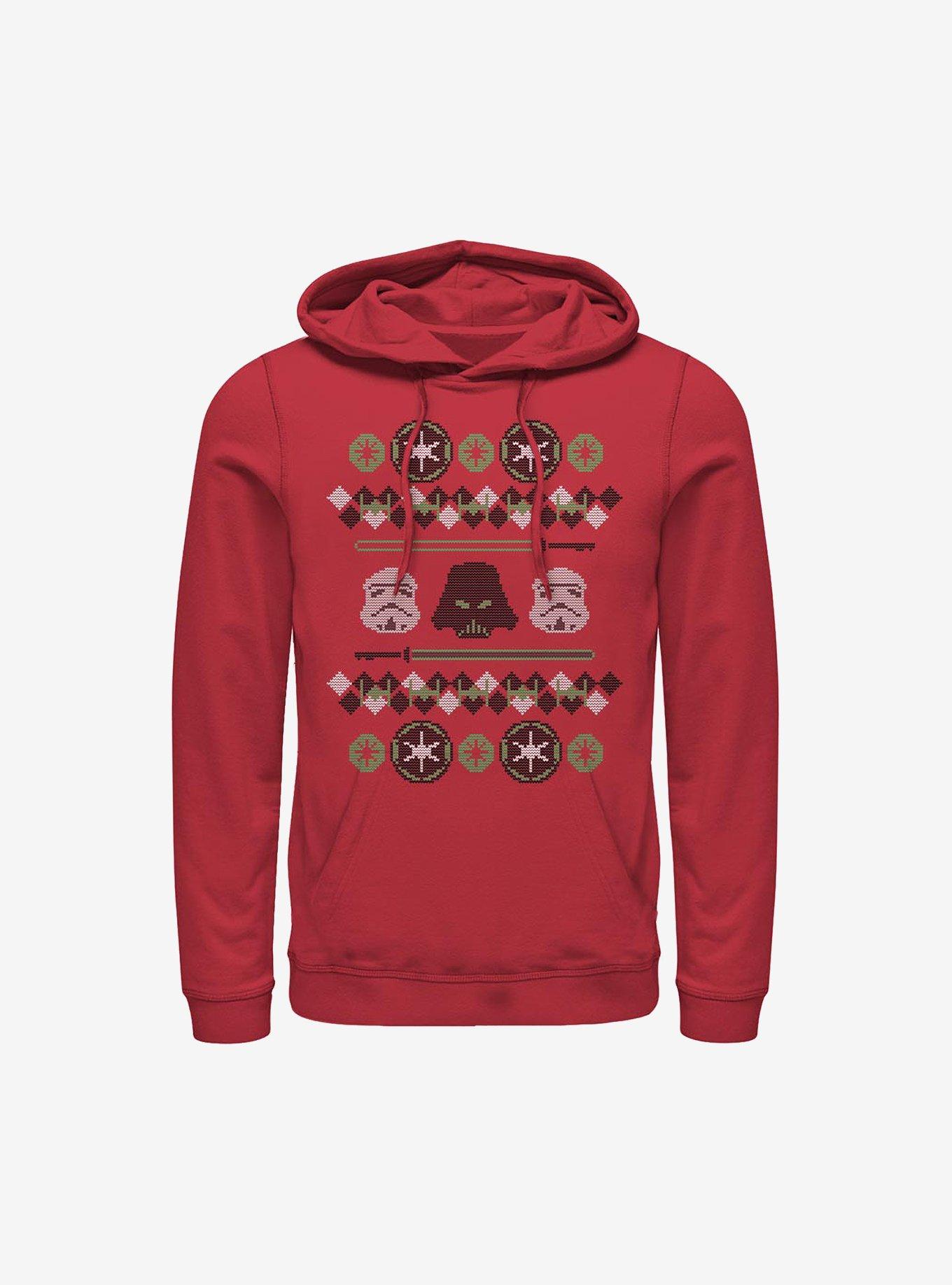 Star Wars Empire Holiday Ugly Christmas Sweater Hoodie, RED, hi-res