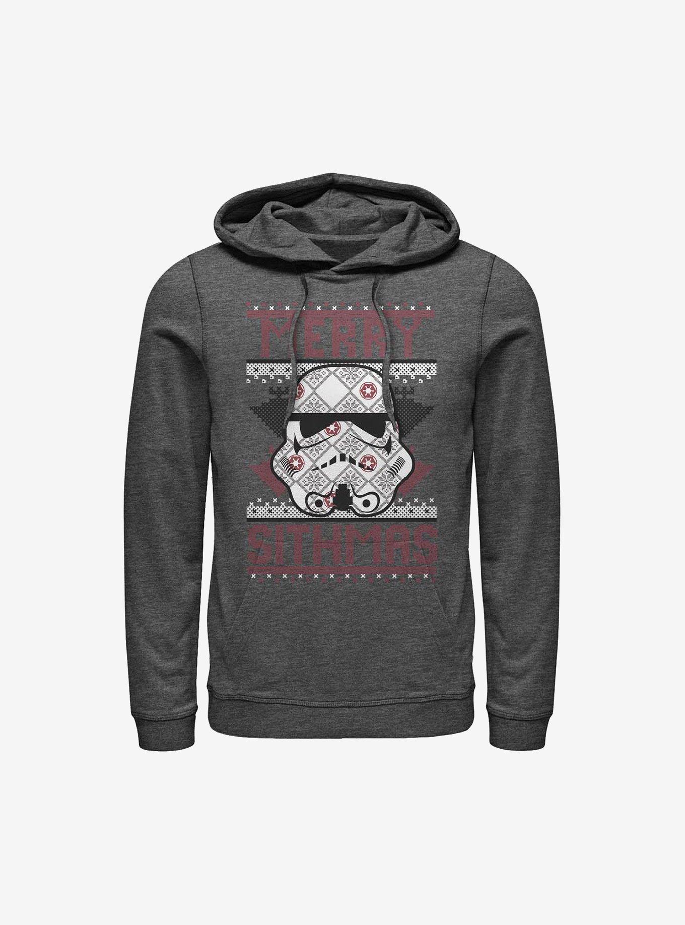Star Wars Merry Sithmas Ugly Christmas Sweater Hoodie, CHAR HTR, hi-res