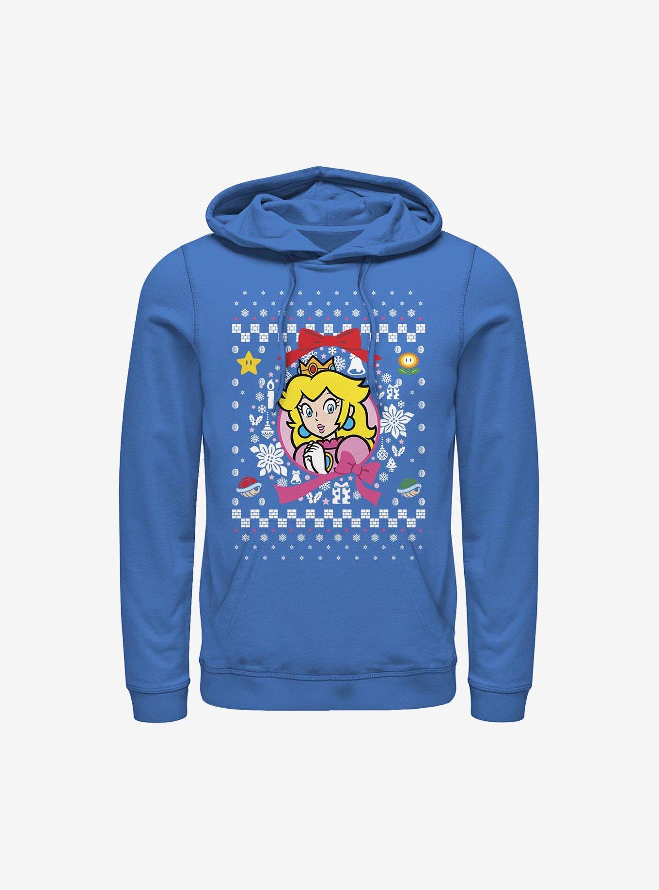 Super Mario Princess Wreath Ugly Christmas Sweater Hoodie