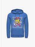 Super Mario Princess Wreath Ugly Christmas Sweater Hoodie, ROYAL, hi-res